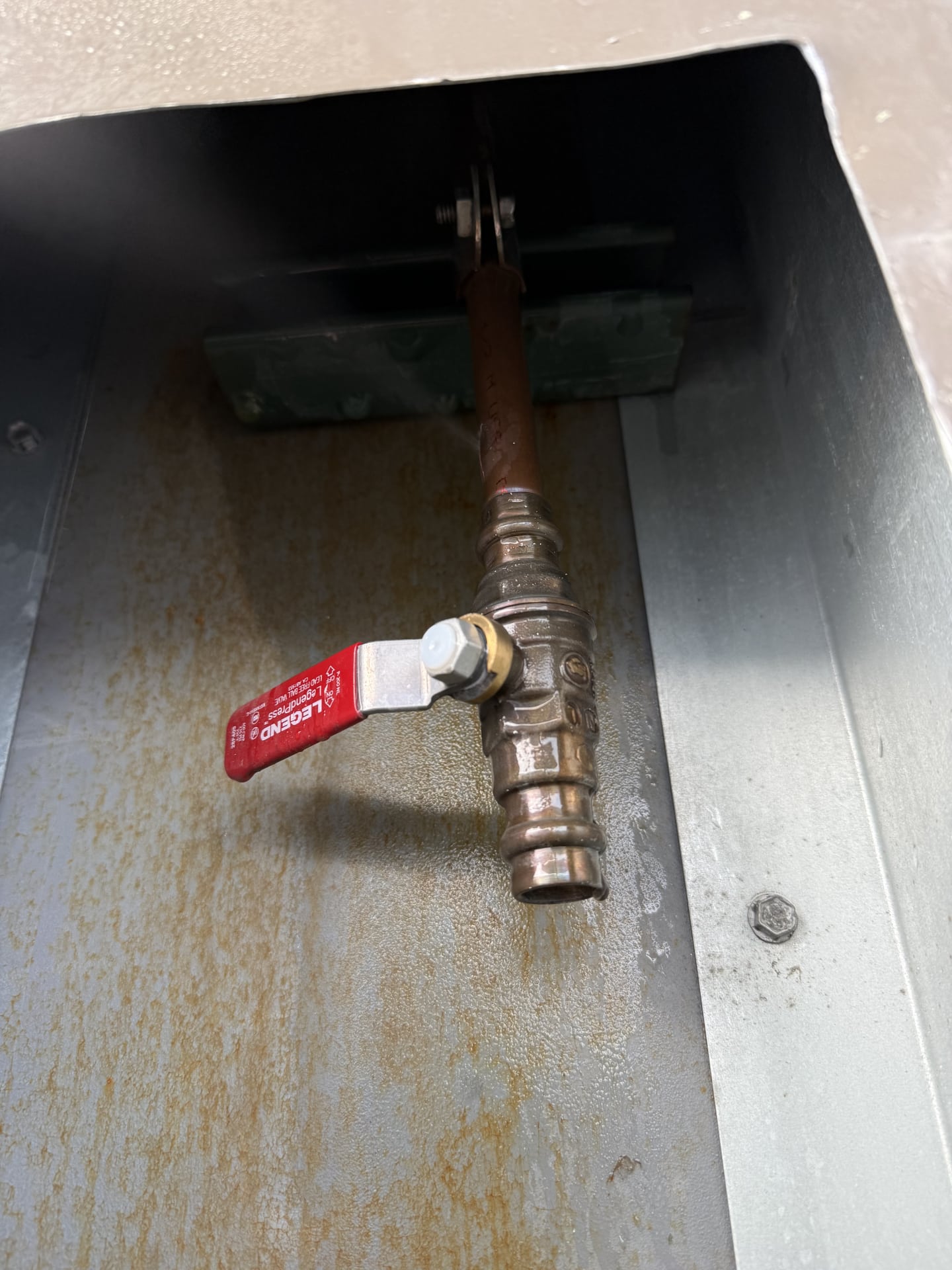 Ruptured copper pipe from freezing repaired at commercial gas station Ruptured copper pipe from freezing repaired at commercial gas station