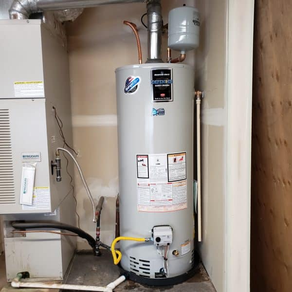 Bradford White 50 gallon natural gas water heater installed in Spokane Valley home