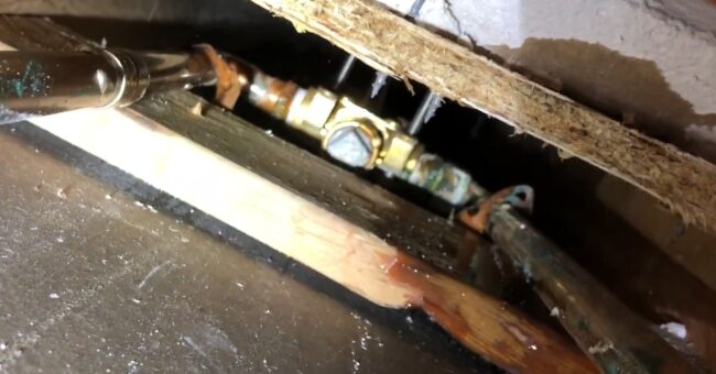 leak-detection-water-damage-newman-lake water damage inside wall from leaking copper pipe near shower valve