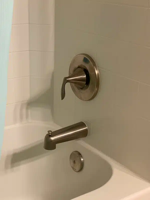 moen-eva-trim-installation-brushed-nickel moen eva brushed nickel tub and shower trim installed on existing valve