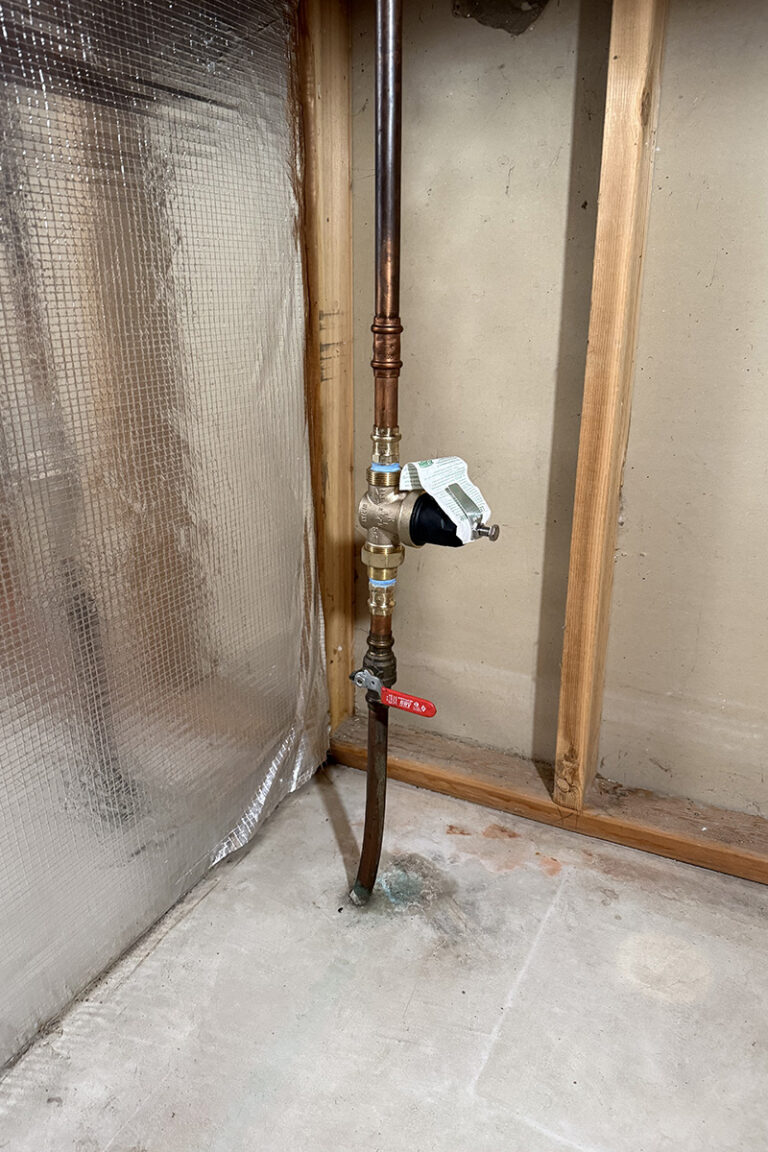 pressure reducing valve installed on residential water main in Spokane