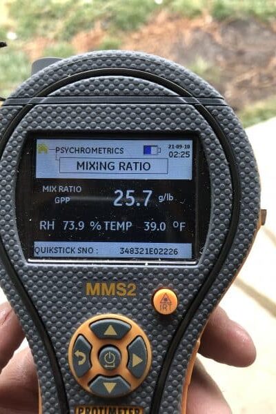 Water meter reading showing continuous flow from active plumbing leak